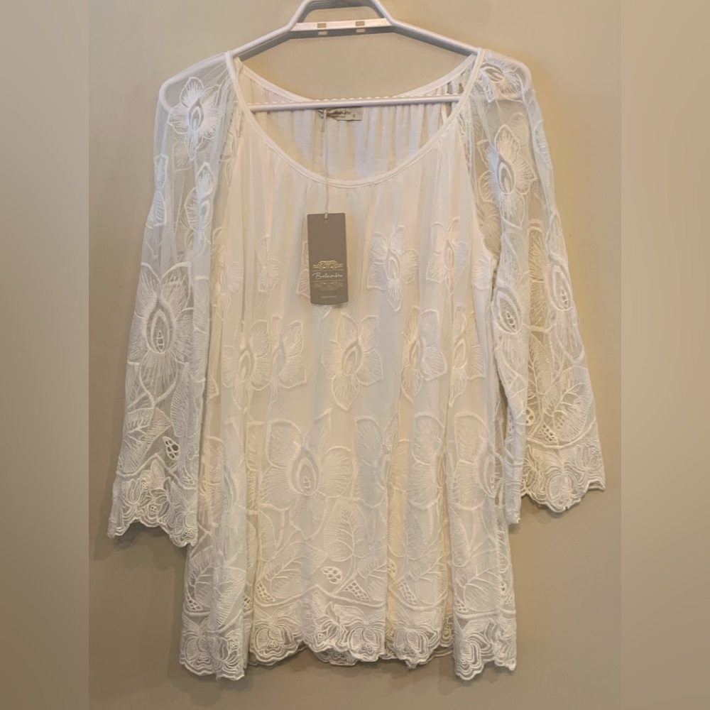 NWT BELLAMBIA White Lace Blouse